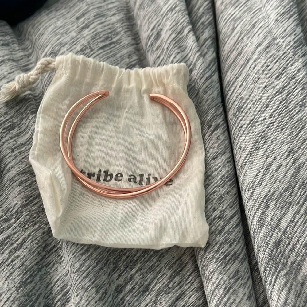 Tribe Alive Rose Gold Cuff Bracelet NWOT